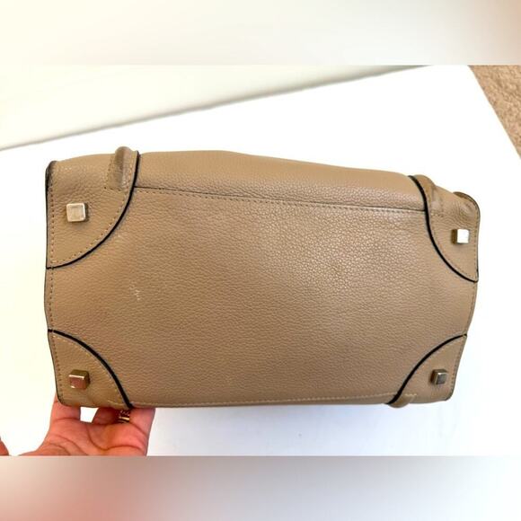 Celine Tan calfskin leather Mini Dune tote bag - Picture 6 of 11
